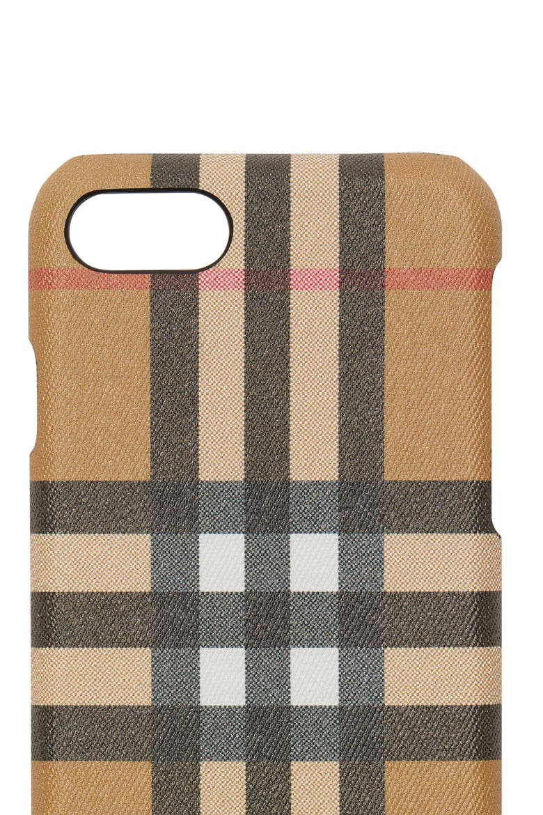 Vintage Check iPhone 8 Case, Alternate, color, BLACK