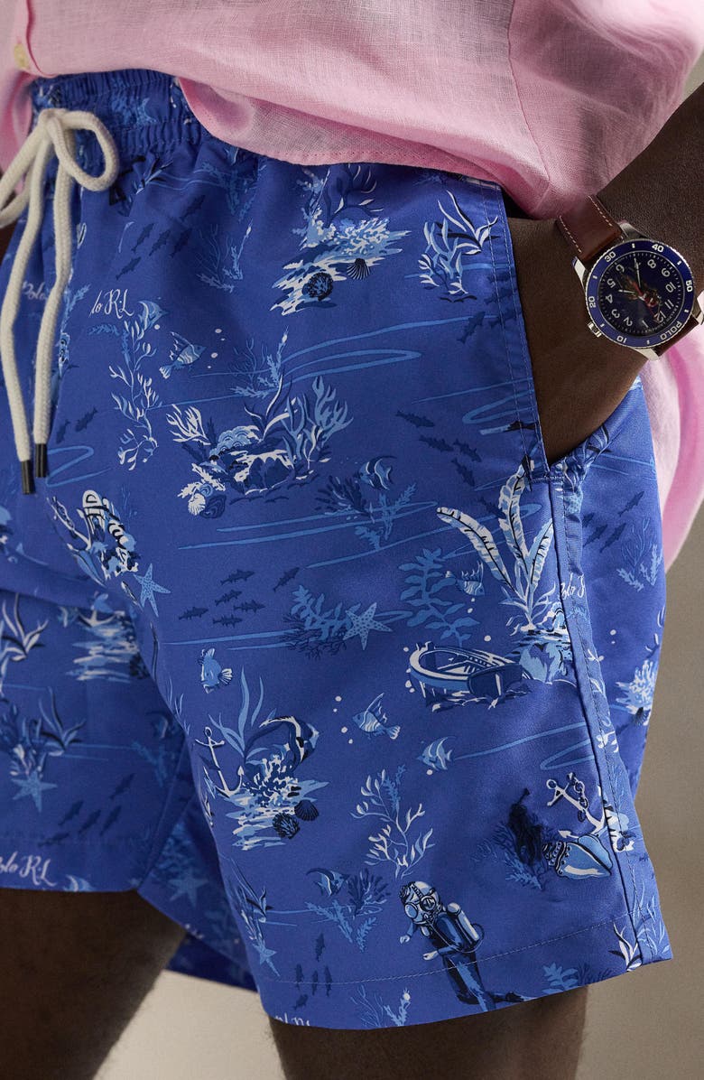 Polo Ralph Lauren Traveler Classic Print Swim Trunks, Alternate, color, Sunken Treasure Allover
