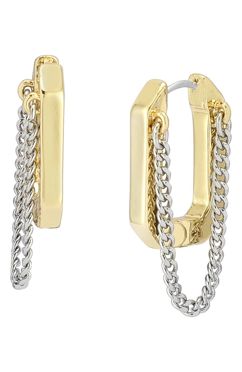 AllSaints Hexagon Swag Hoop Earrings, Alternate, color,