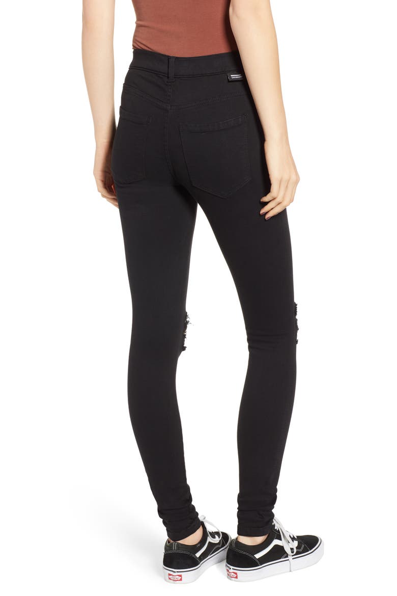 Lexy Ripped Skinny Jeans, Alternate, color, BLACK RIPPED KNEES
