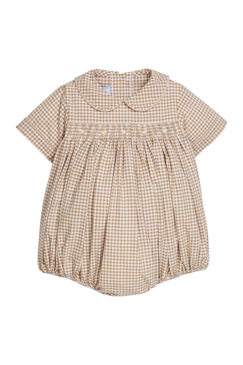 Short Sleeve Barrington Bubble, Main, color, Khaki Gingham