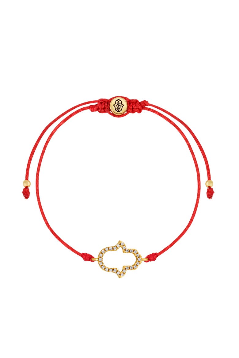 Infinite Guidance Hamsa Red String Bracelet, Main, color, Red