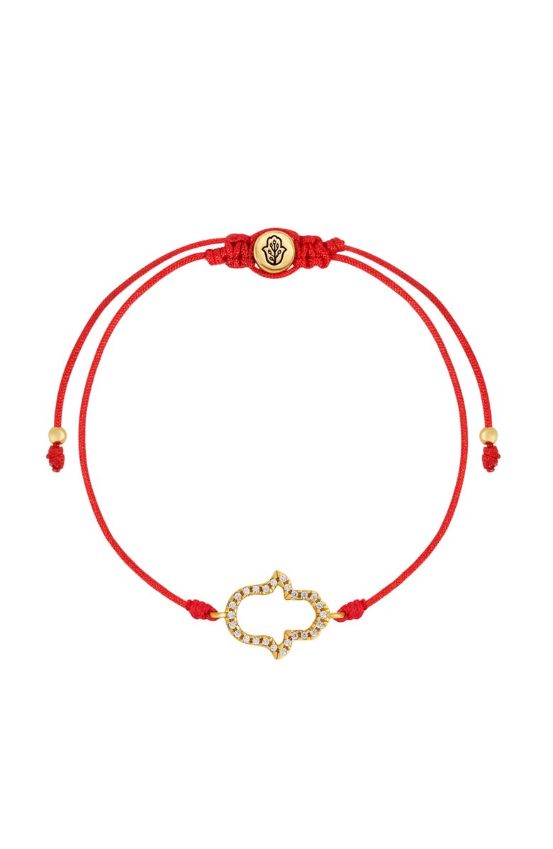Karma and Luck Infinite Guidance Hamsa Red String Bracelet, Main, color, Red