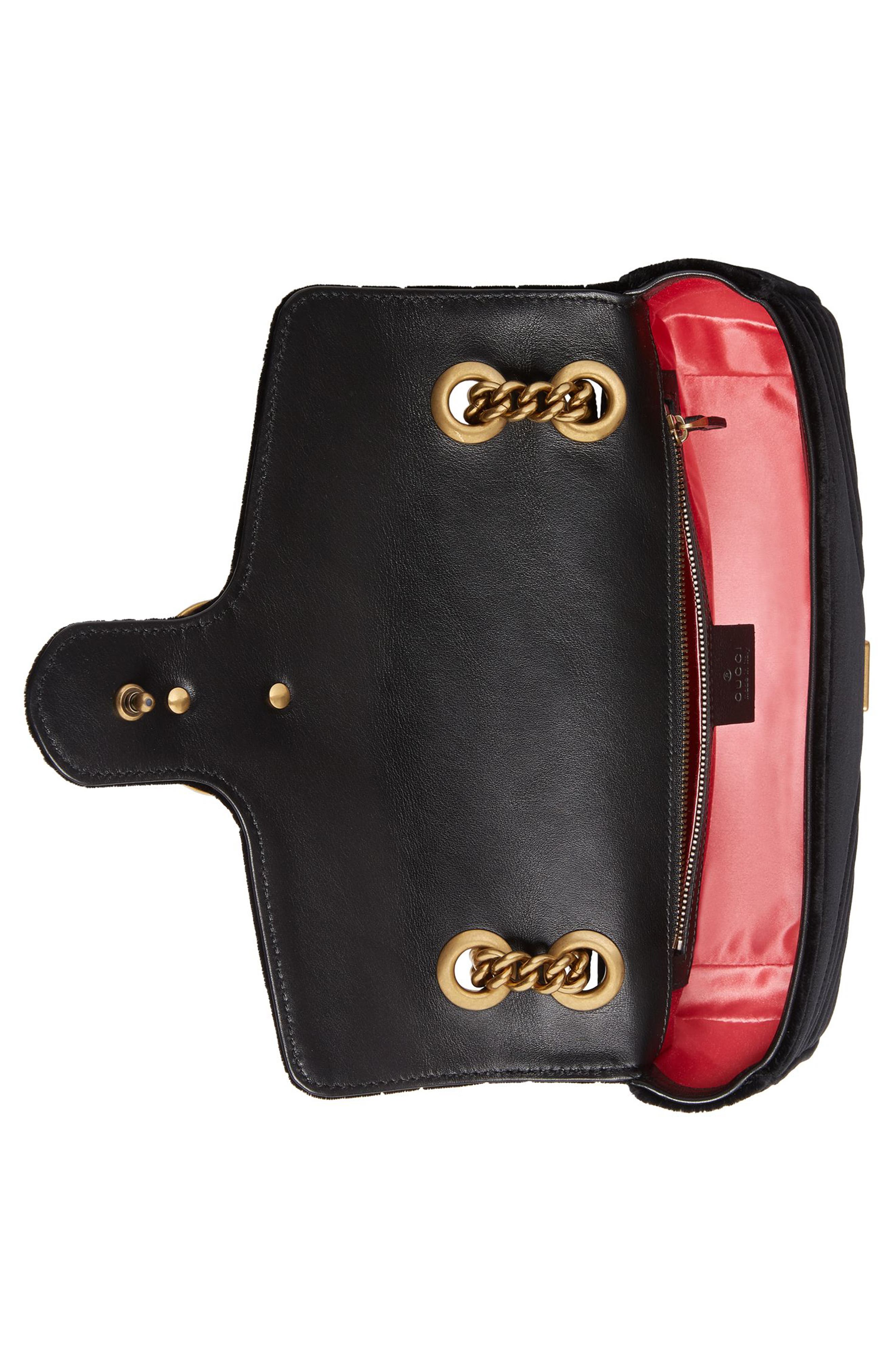 Gucci Medium GG Marmont 2.0 Matelassé Velvet Shoulder Bag, Alternate, color, 
