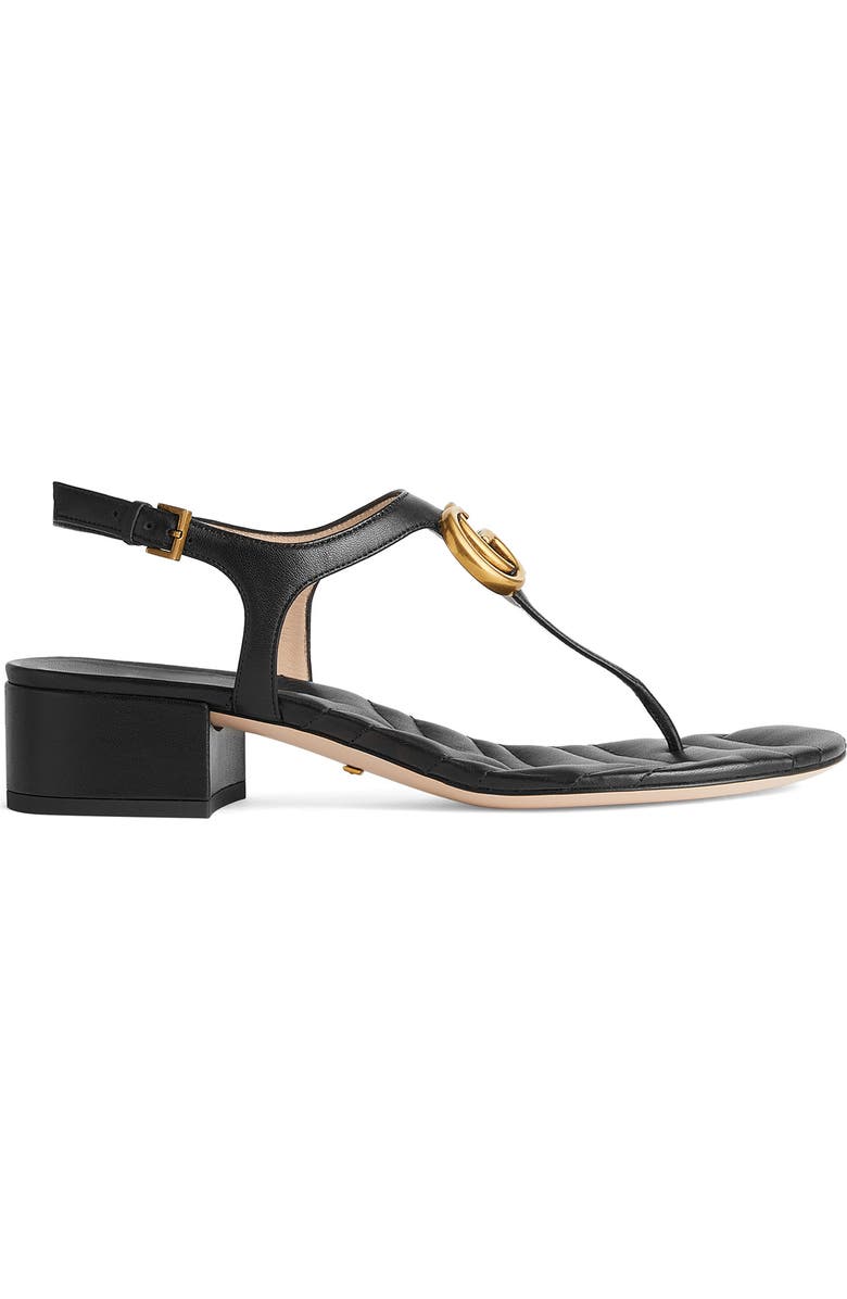 Gucci GG Logo Sandal, Alternate, color, Nero