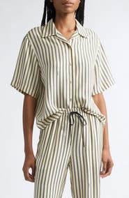 Versace Meandros Silk Twill Camp Shirt