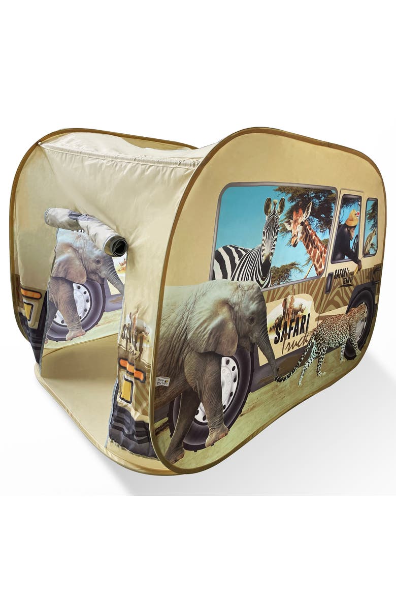 Safari Truck Tent Pop up Playhouse, Wildlife Animal, 3+, Alternate, color, Multicolored