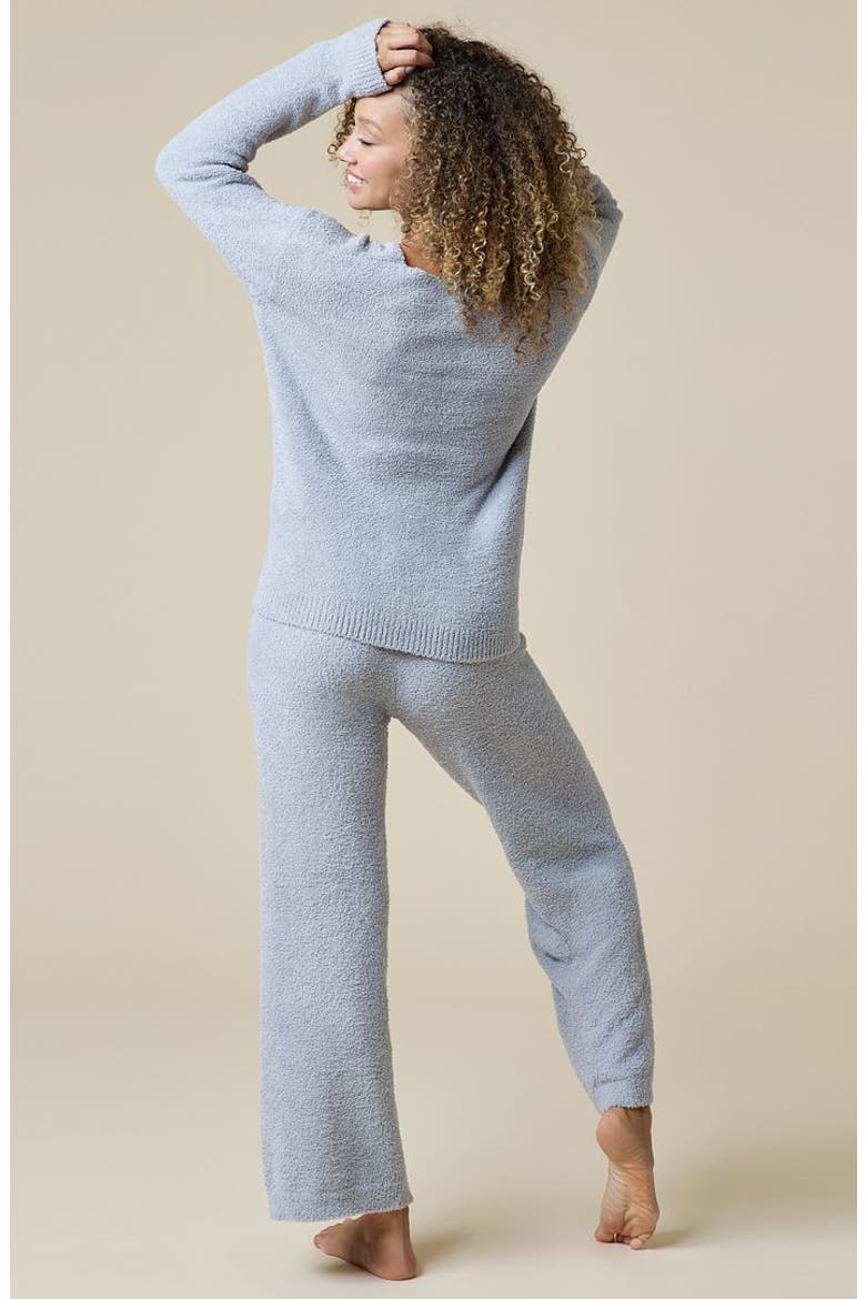 Solid Marshmallow V-Neck Lounge Set, Alternate, color, Grey