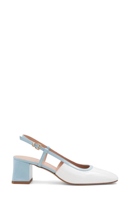 Bruno Magli Tasa Square Toe Slingback Pump In Blue/light Blue Patent