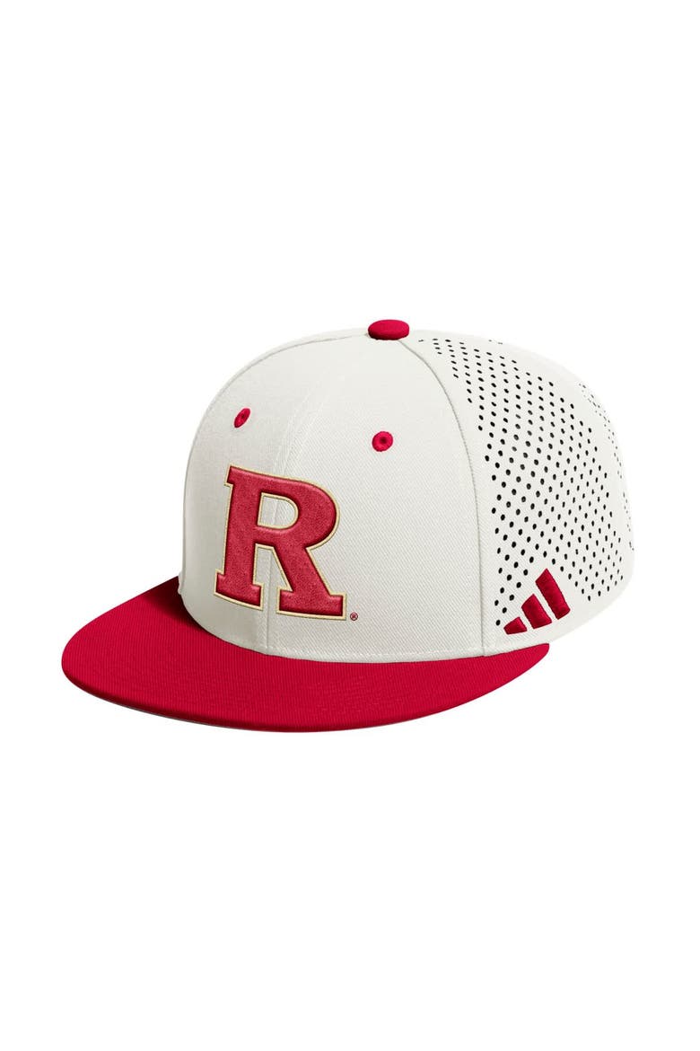 Men's adidas  Cream Rutgers Scarlet Knights On-Field Fitted Baseball Hat, Main, color, Cream