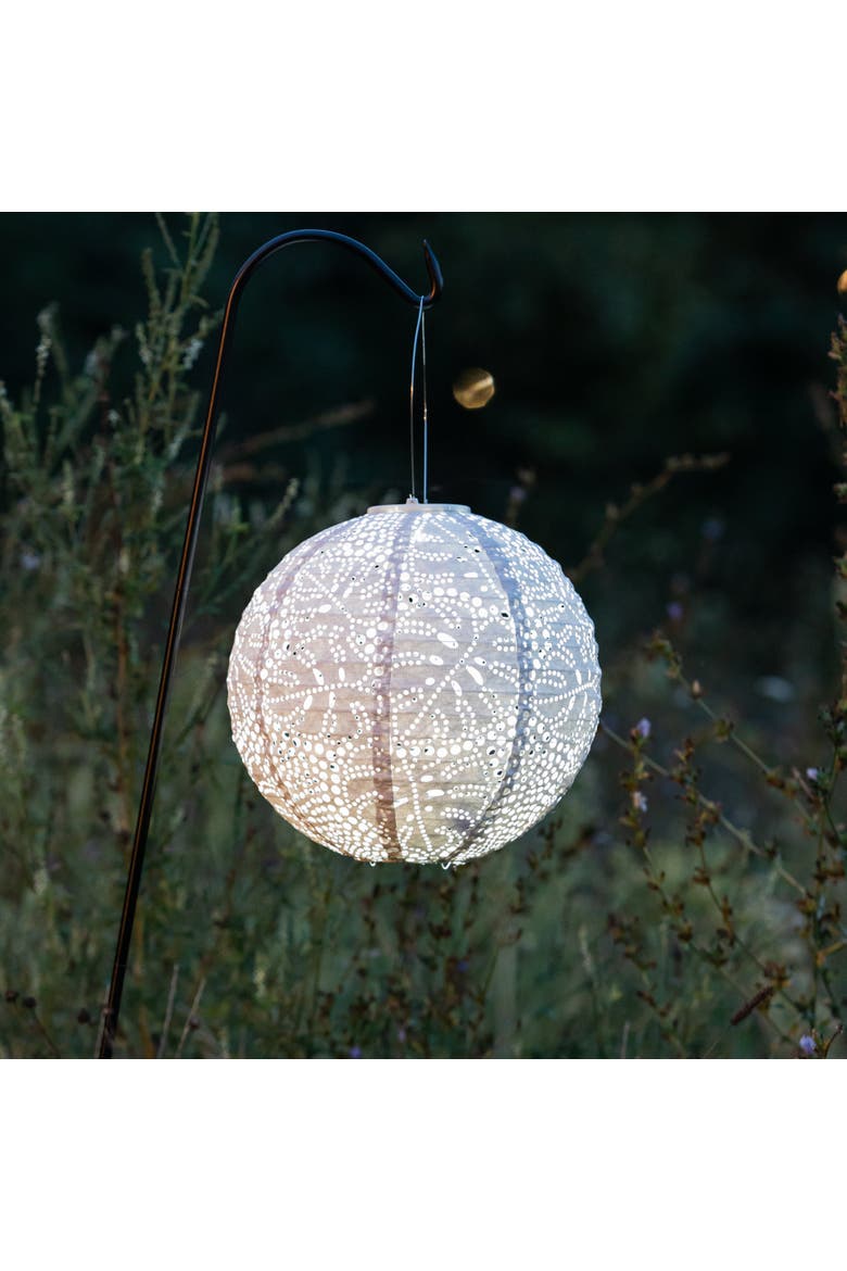 Soji Stella - Monstera Solar Lantern, Alternate, color, Porcelain White