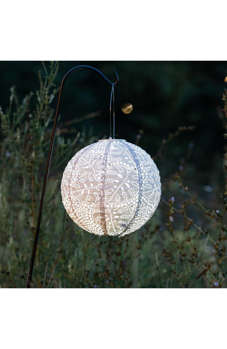 Allsop Home & Garden Soji Stella - Monstera Solar Lantern, Alternate, color, Porcelain White