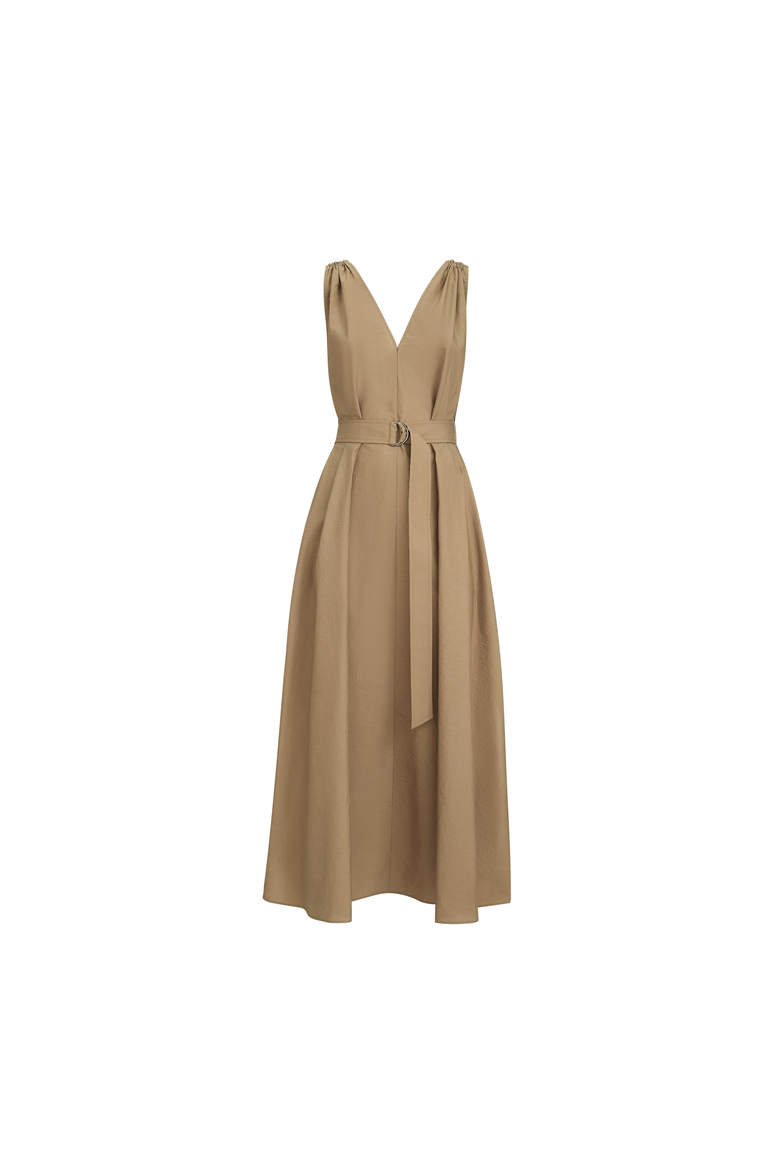 Dress with belt, Alternate, color, Sand