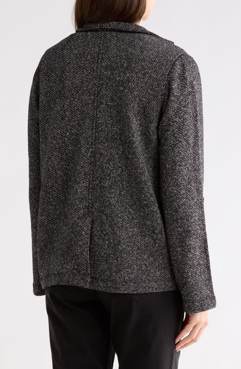 Eileen Fisher Stand Collar Organic Cotton Jacket, Alternate, color, Black/ White