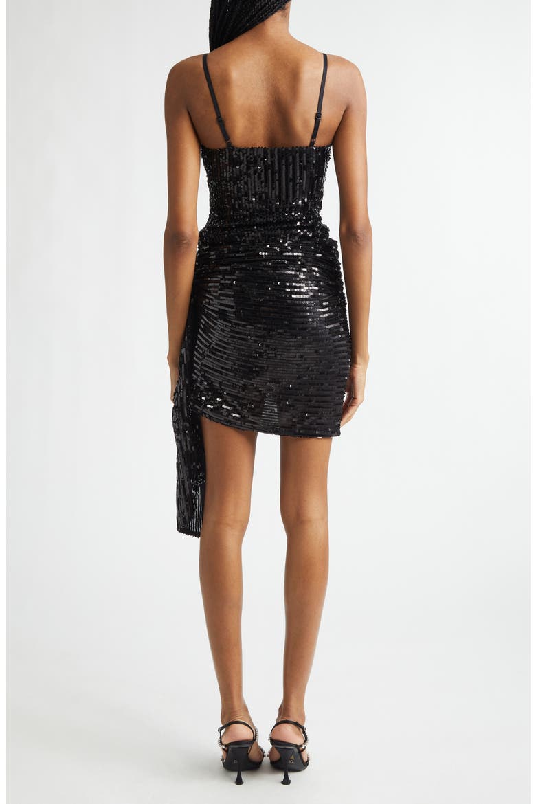 Sequin Minidress, Alternate, color, BLACK