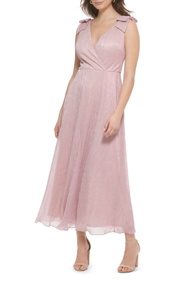 Shimmer Surplice V-Neck Maxi Dress, Alternate, color, PINK