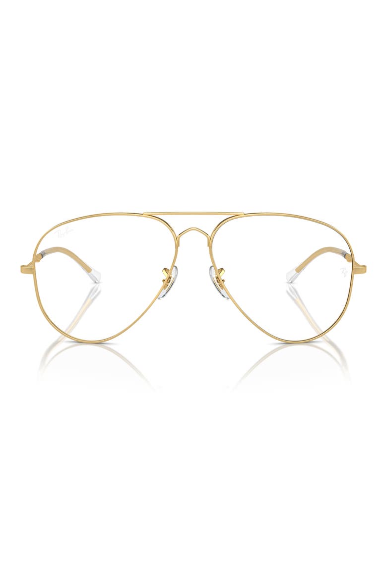 Old Aviator 62mm Polarized Oversize Pilot Sunglasses, Main, color, GOLD / CLEAR