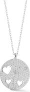 SPHERA MILANO Pavé Cubic Zirconia Heart Medallion Pendant Necklace