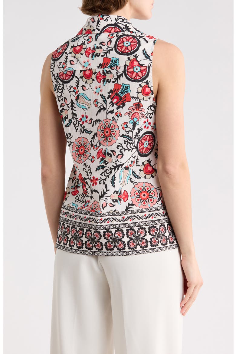 Floral Sleeveless Button-Up Shirt, Alternate, color, GARDEN PARTY PRINT