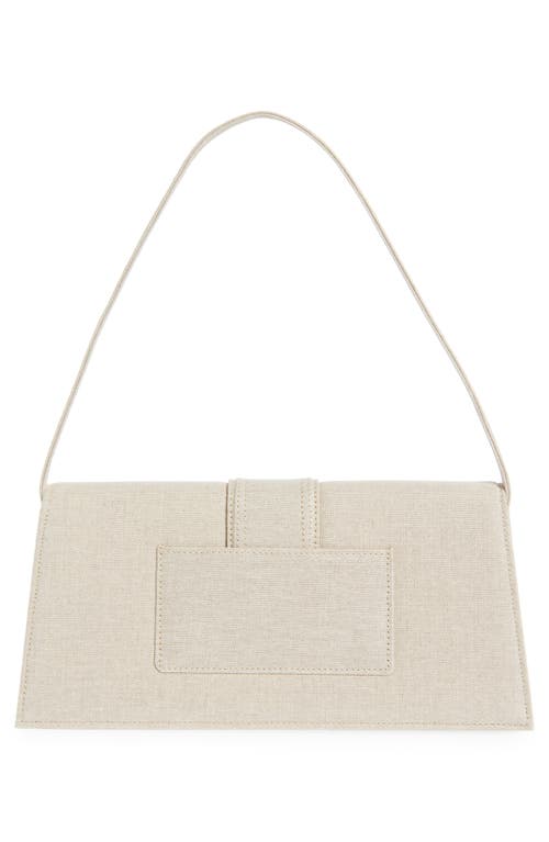 Jacquemus Long Le Bambino Leather Shoulder Bag In Light Greige 140
