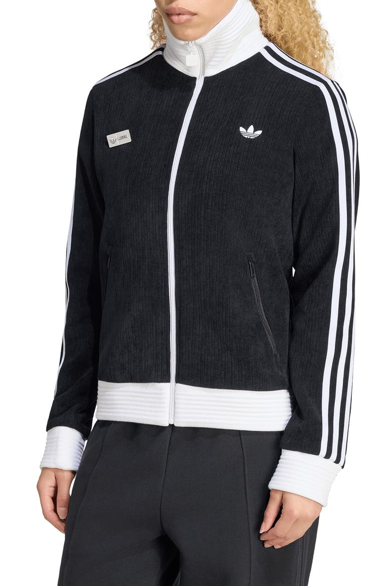 Corduroy Track Jacket, Main, color, BLACK