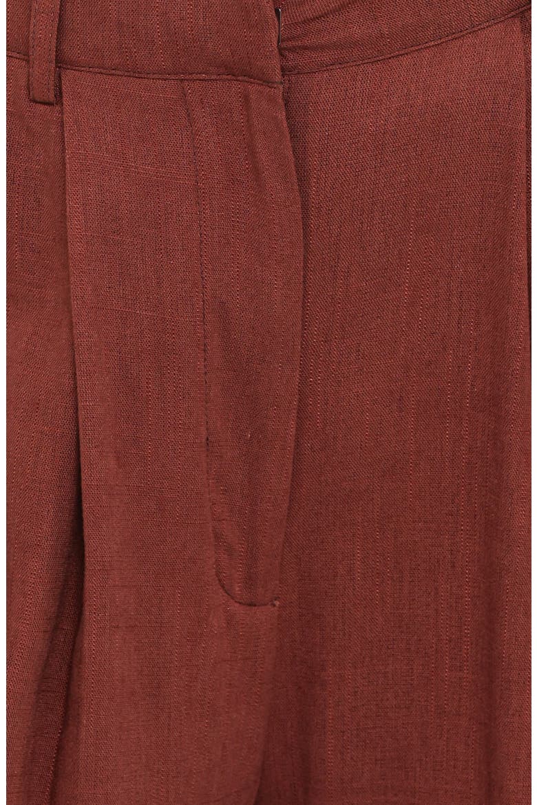 Elinor Cuffed Pleated Wide Leg Pants, Alternate, color, BROWN