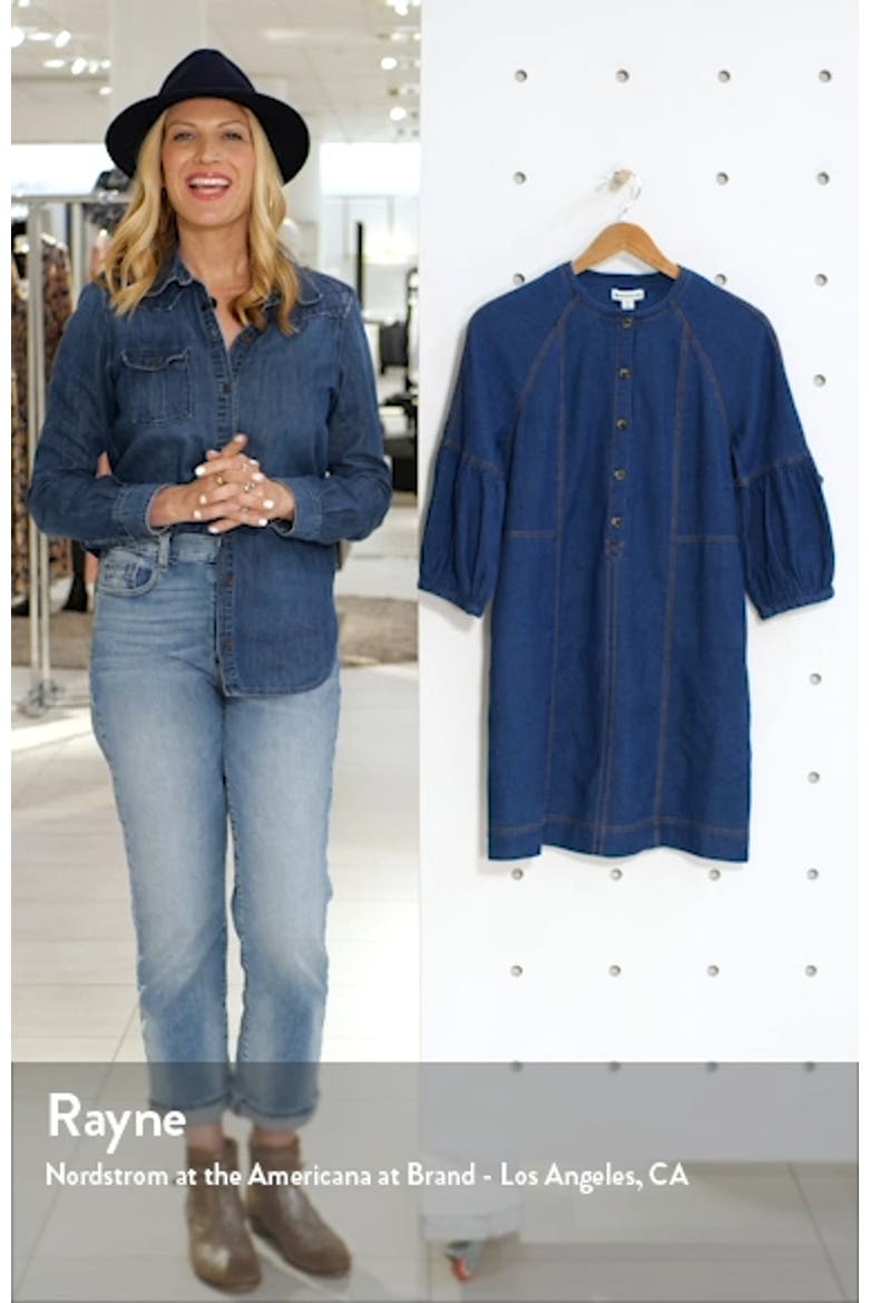 Alria Balloon Sleeve Denim Shift Dress video
