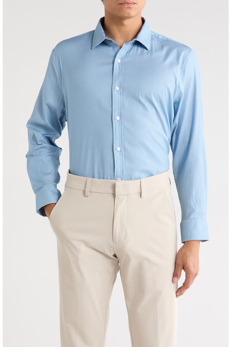 Royal Texture Slim Fit Dress Shirt, Main, color, TEAL