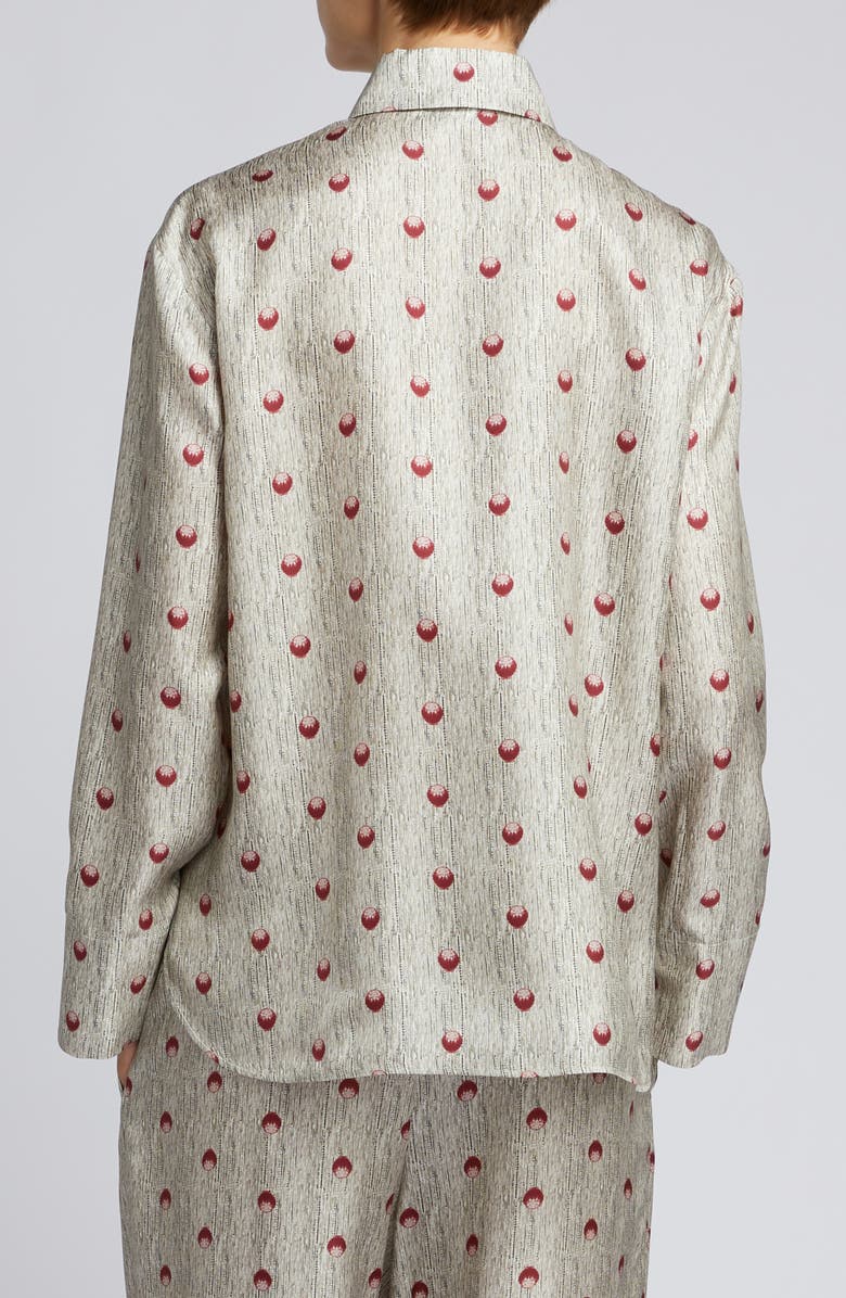 MM by Max Mara Ospite Dot Print Button-Up Shirt, Alternate, color, Sand