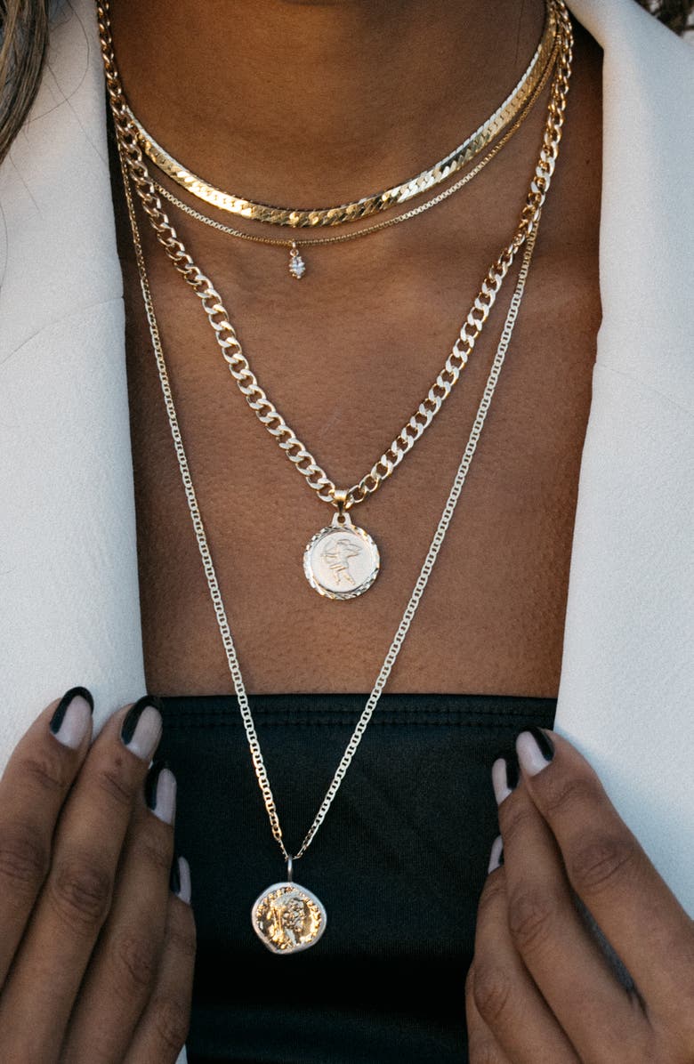 Child of Wild Caeser Coin Pendant Necklace, Alternate, color, 18K Gold Filled