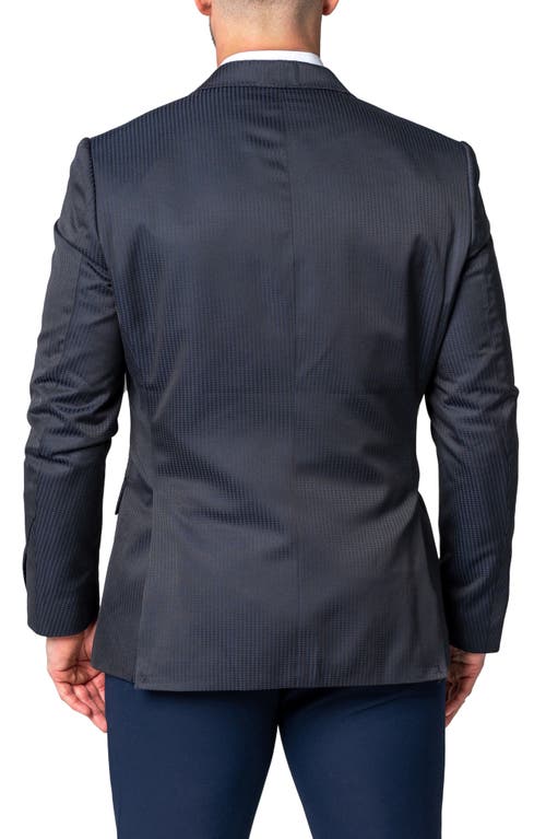 Maceoo Socrates Ponton Blue Geo Pattern Sport Coat In Blue