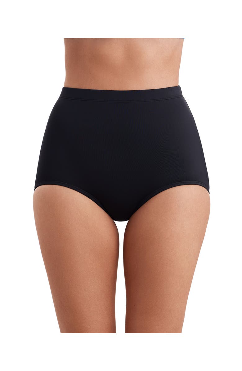 ShapeSolver Full Hipster Brief Swimsuit Bottom, Alternate, color, Black