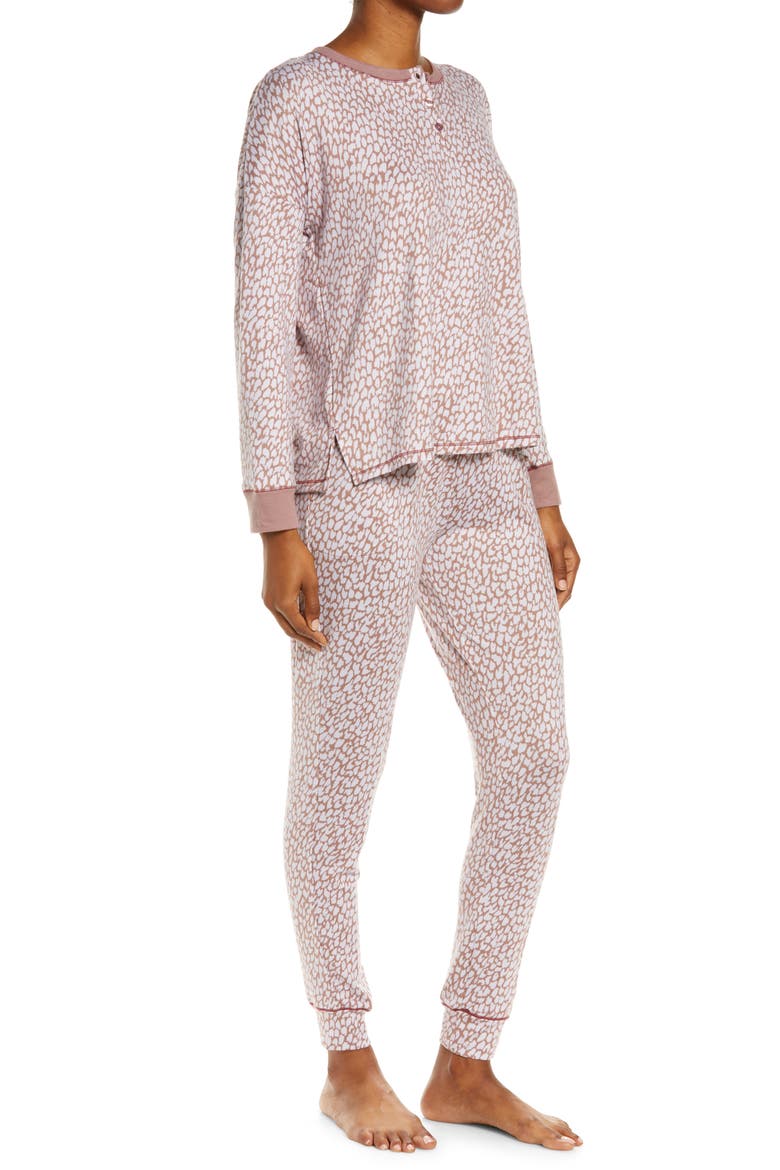 Refinery 29 Print Pajamas, Alternate, color, BROWN PRINT