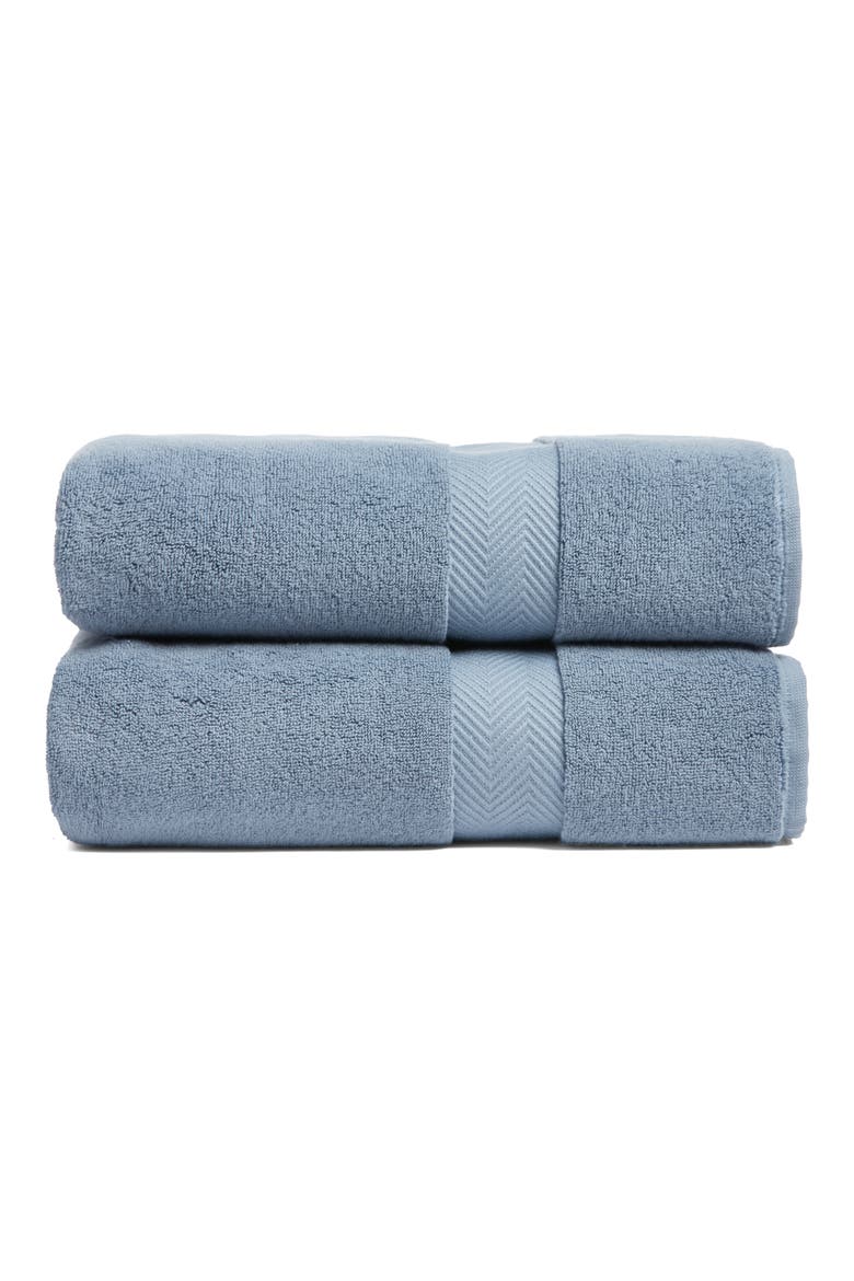 Set of Two Organic Hydrocotton Bath Towels, Main, color, BLUE CHIP