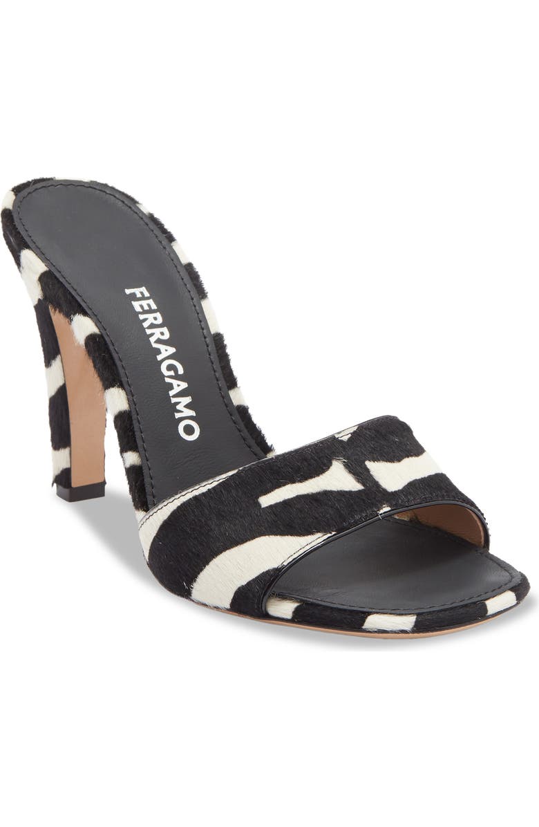 FERRAGAMO Tatiana Slide Sandal, Main, color, Kasba Bianco/ Nero Biscotto