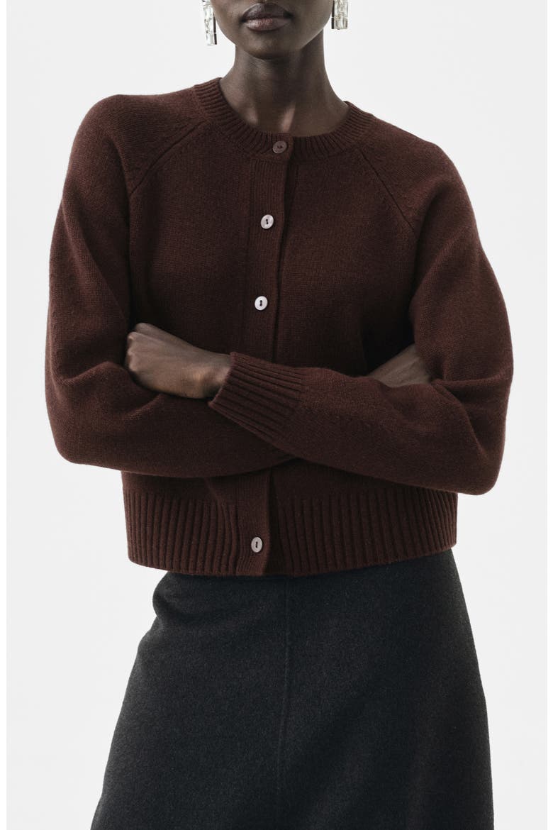 Selection Wool & Cashmere Cardigan, Main, color, CHOCOLATE