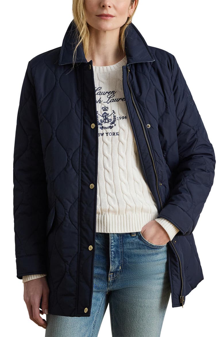 Onion Quilted Jacket, Main, color, DARK NAVY
