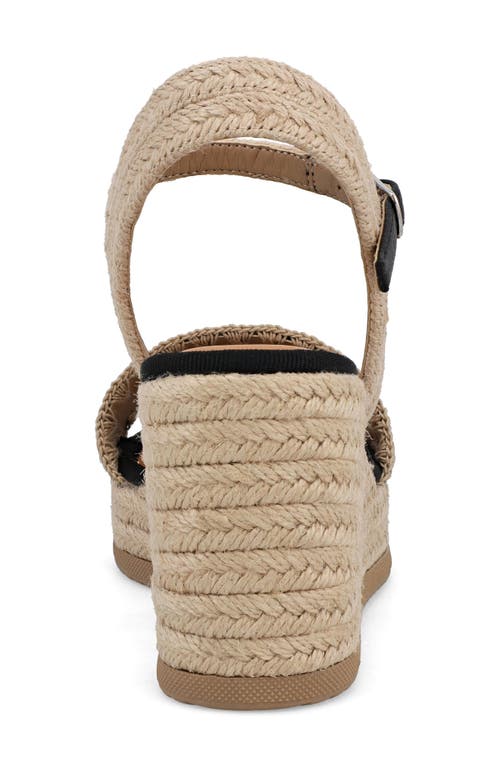 Mia Becky Ankle Strap Espadrille Platform Wedge Sandal In Natural/black