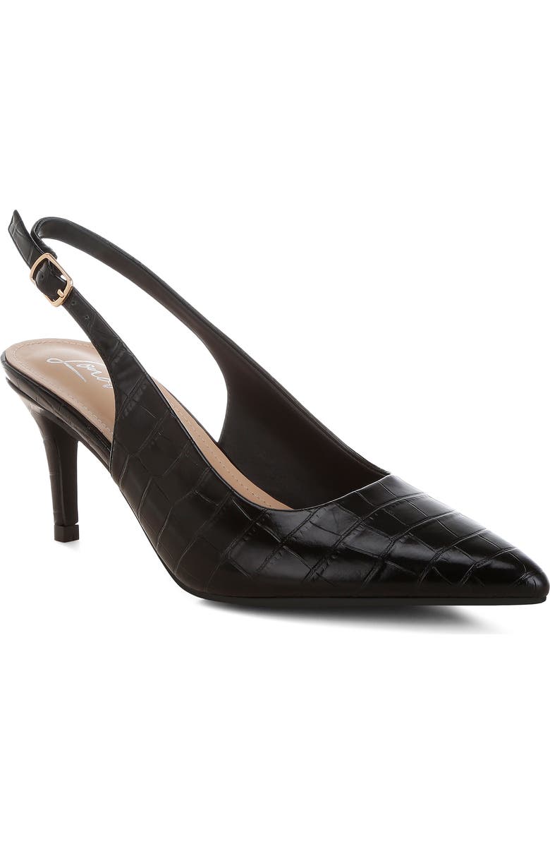LONDON RAG Halins Pointed Toe Slingback Pump, Main, color, Black