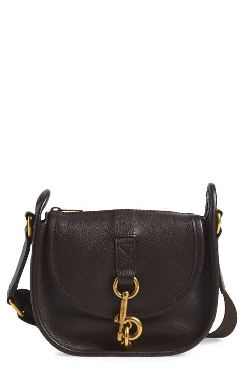 Mini B Clip Leather Messenger Crossbody Bag