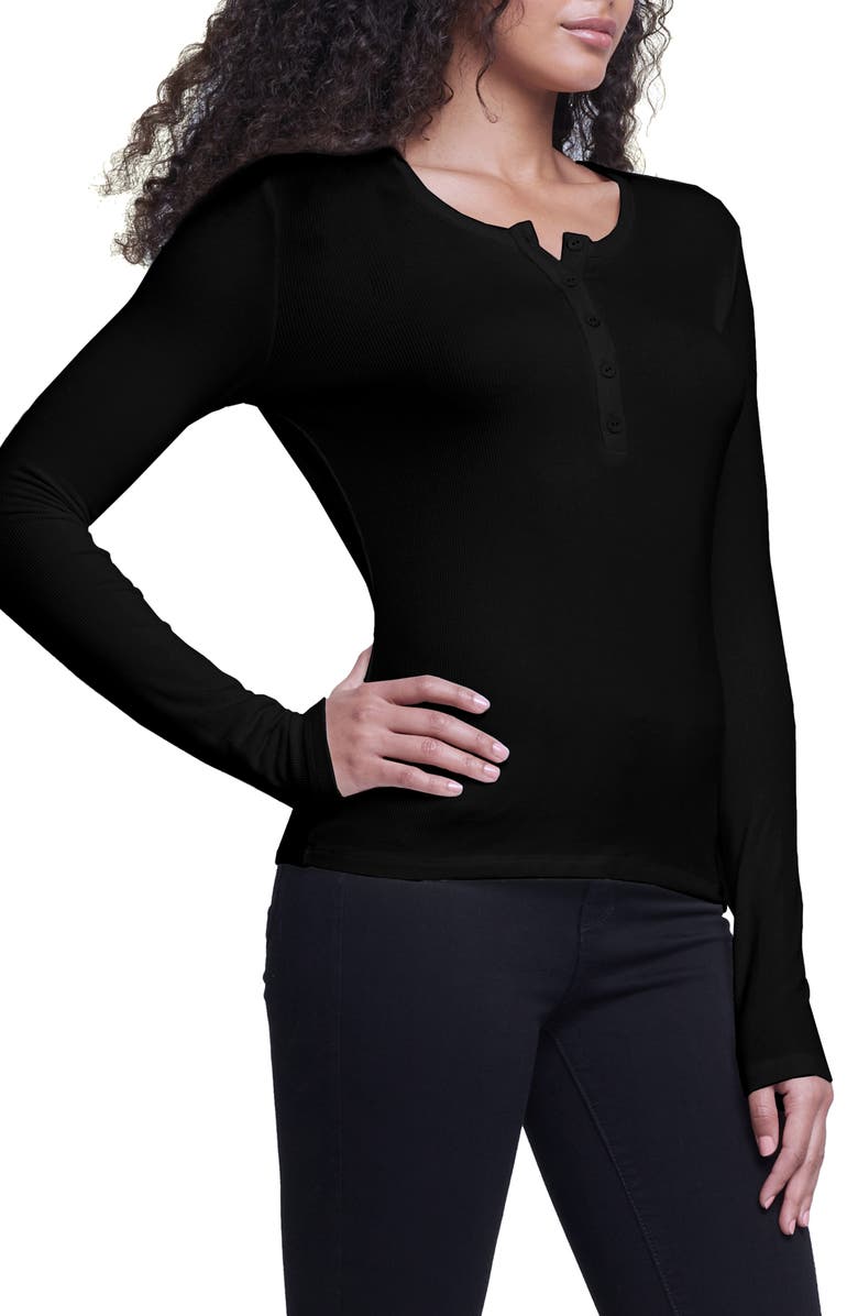 L'AGENCE Faith Long Sleeve Henley, Alternate, color, 