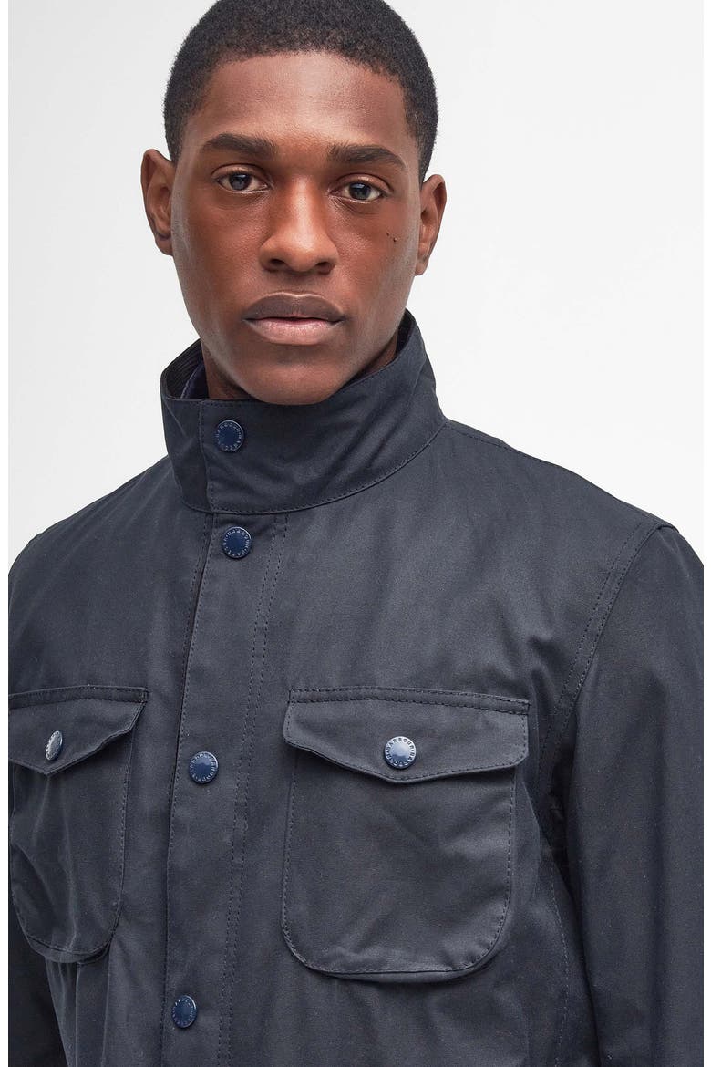 Ogston Water Resistant Waxed Cotton Jacket with Removable Quilted Bib, Alternate, color, NAVY