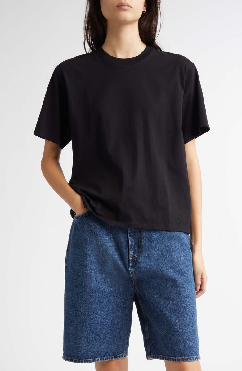 LOULOU DE SAISON Telanto Supima<sup>®</sup> Cotton T-Shirt, Main, color, Black