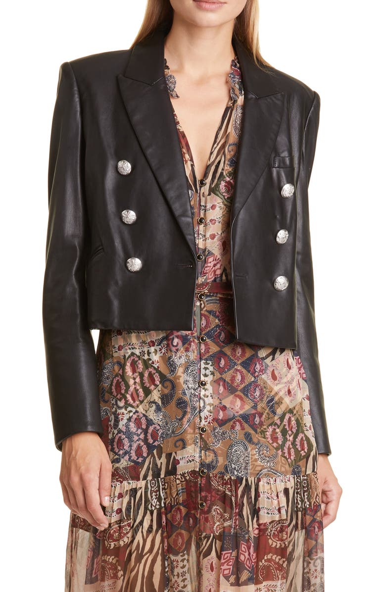 Veronica Beard Nevis Leather Jacket, Main, color,