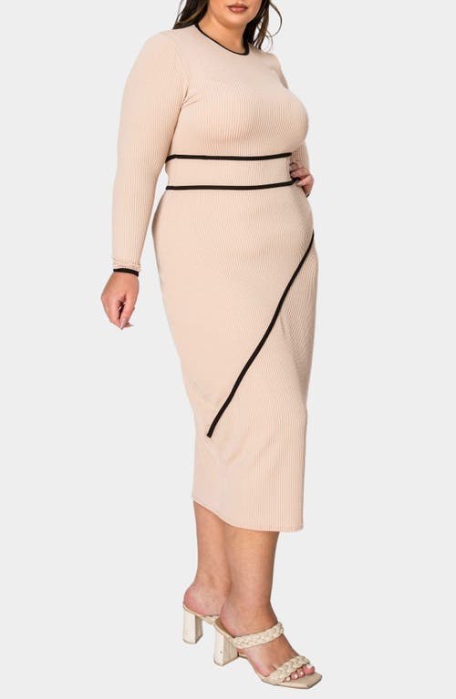 L I V D Elora Rib Sweater Dress In Creme