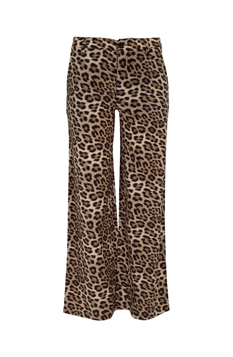 Lords of Harlech Leopard Womens Wool Wide-leg Pant, Alternate, color, Leopard Brown