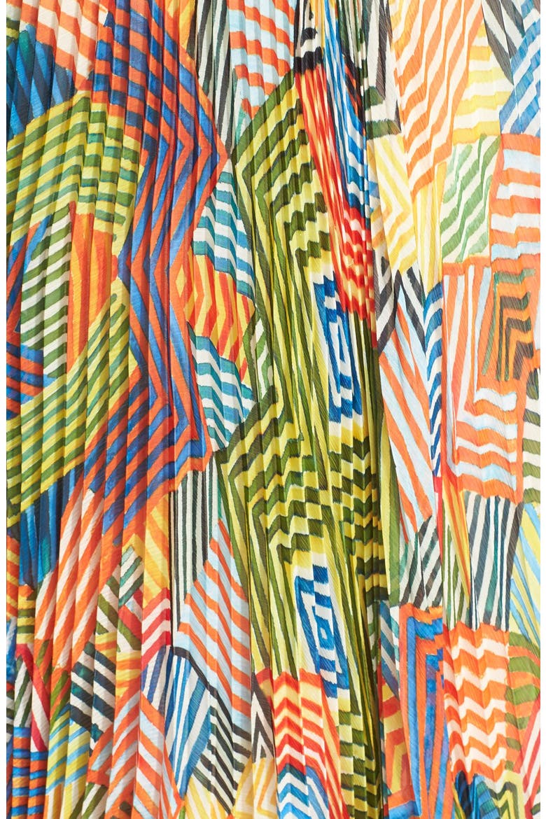 'Shannon' Pleated Maxi Skirt, Alternate, color, COLLAGE STRIPE