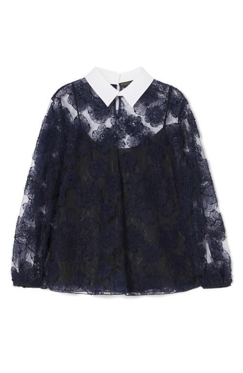 MARINA RINALDI MARINA RINALDI GODEZIA FLORAL EMBROIDERED TOP 