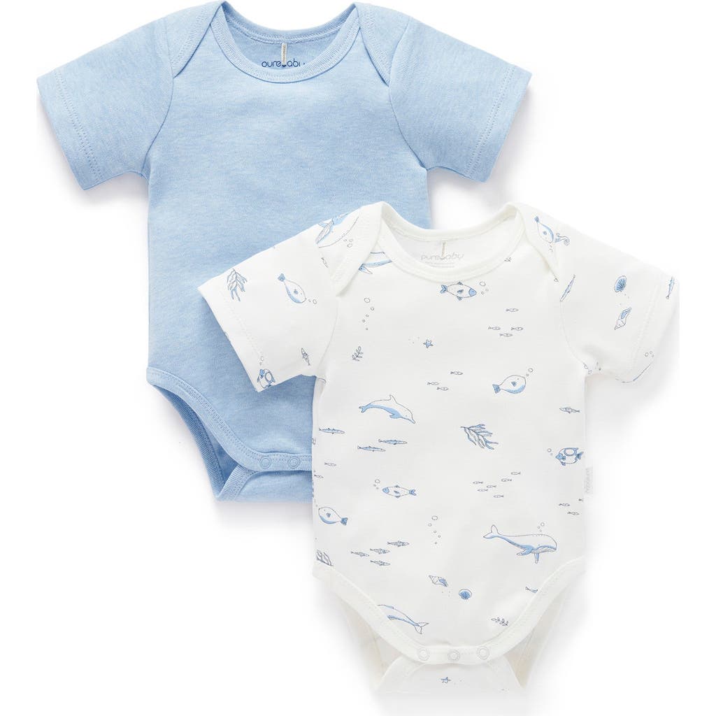 Purebaby 2 Pack Short Sleeve Bodysuit