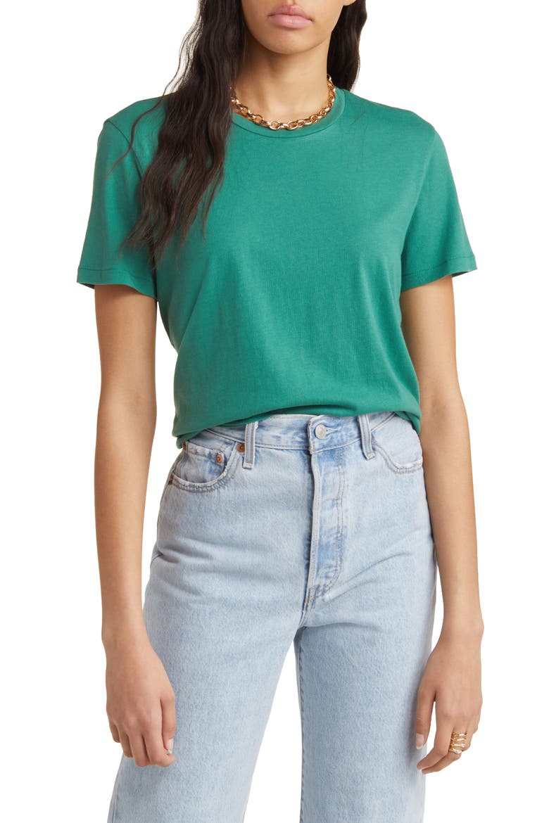 Organic Cotton Blend T-Shirt, Main, color, GREEN CARGO